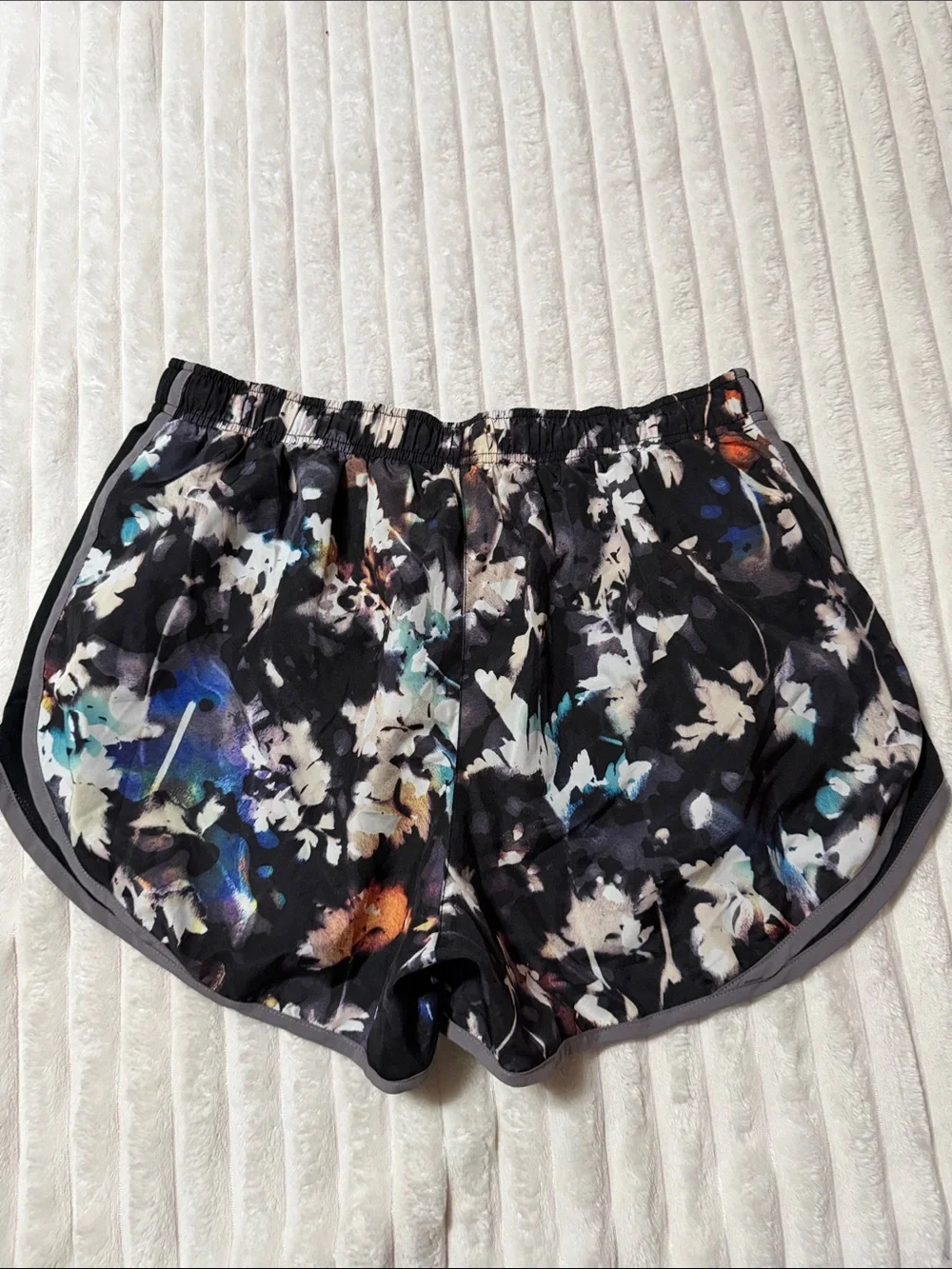 Nike Black Multicolor Floral Running Shorts | Size XL